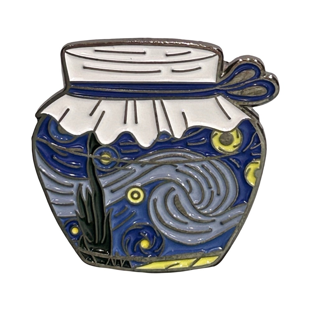 Starry Night Keepsake Jar Pin Lapel Enamel Collectible